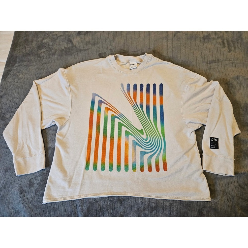 Nike Yoga Artist In Residence Robbie Simon Sweatshirt Cream Rainbow Medium